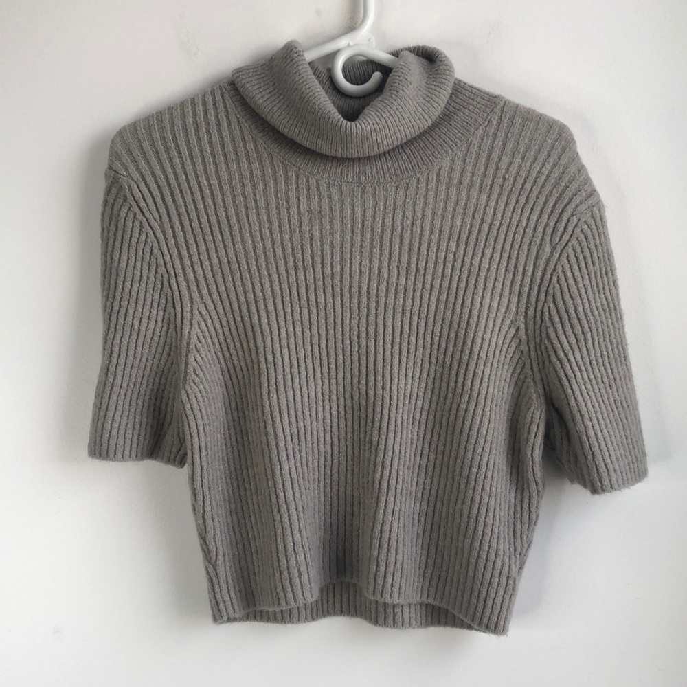 REVOLVE House of Harlow Gray cropped Cowl Turtleneck Sweater